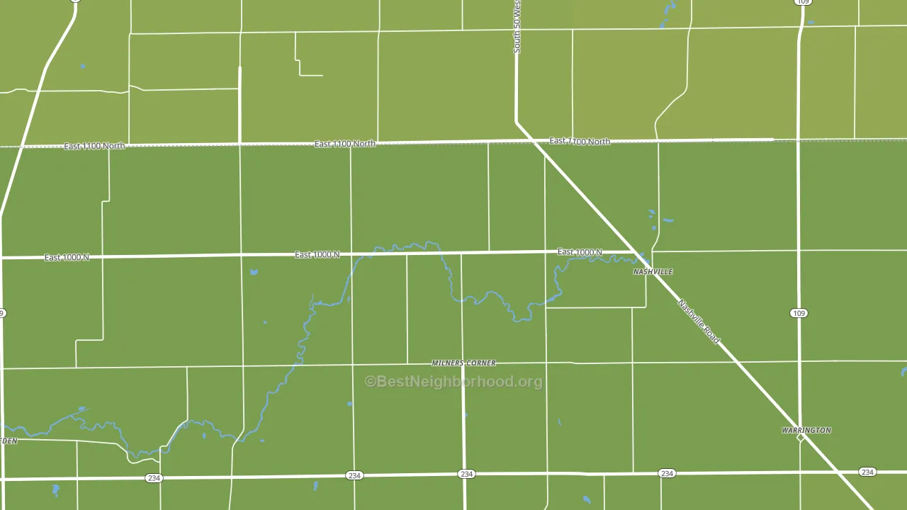 Milners Corner, IN block-group voter-turnout map