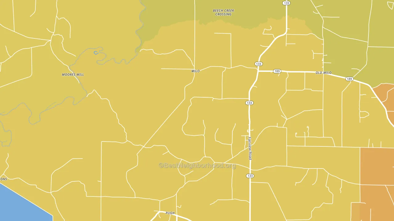 Milo, AR block-group voter-turnout map