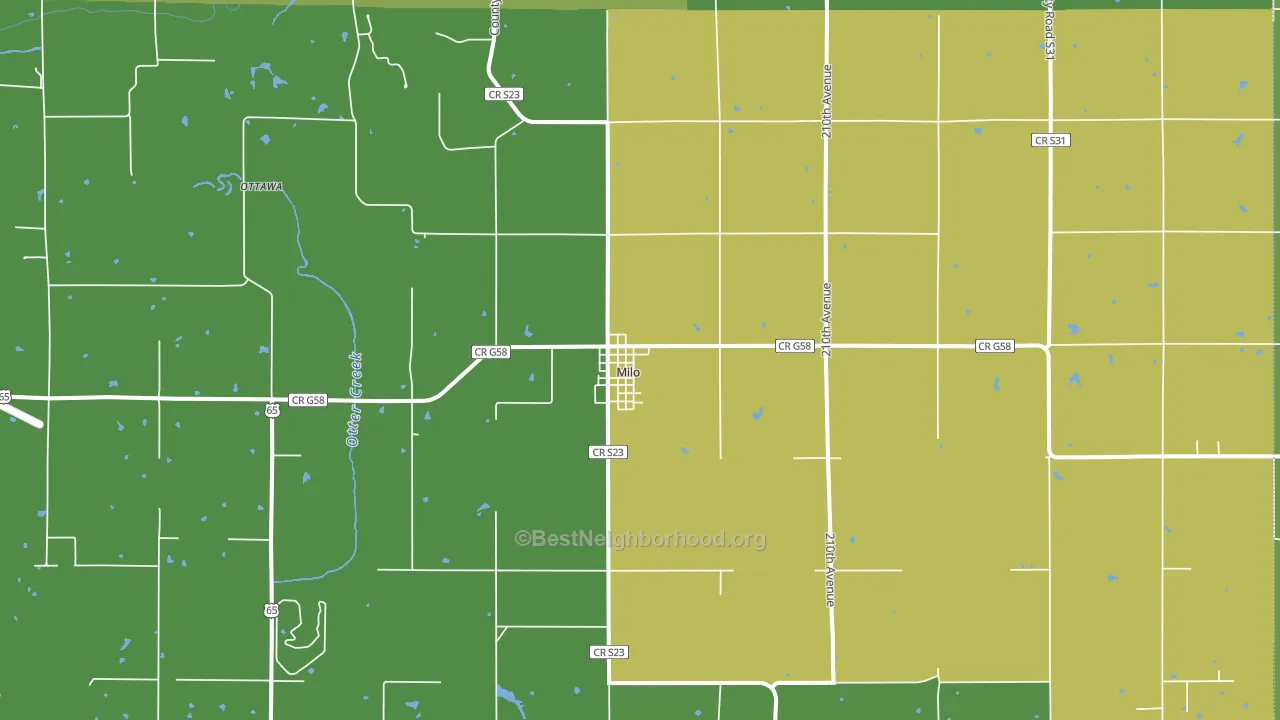 Milo, IA block-group voter-turnout map