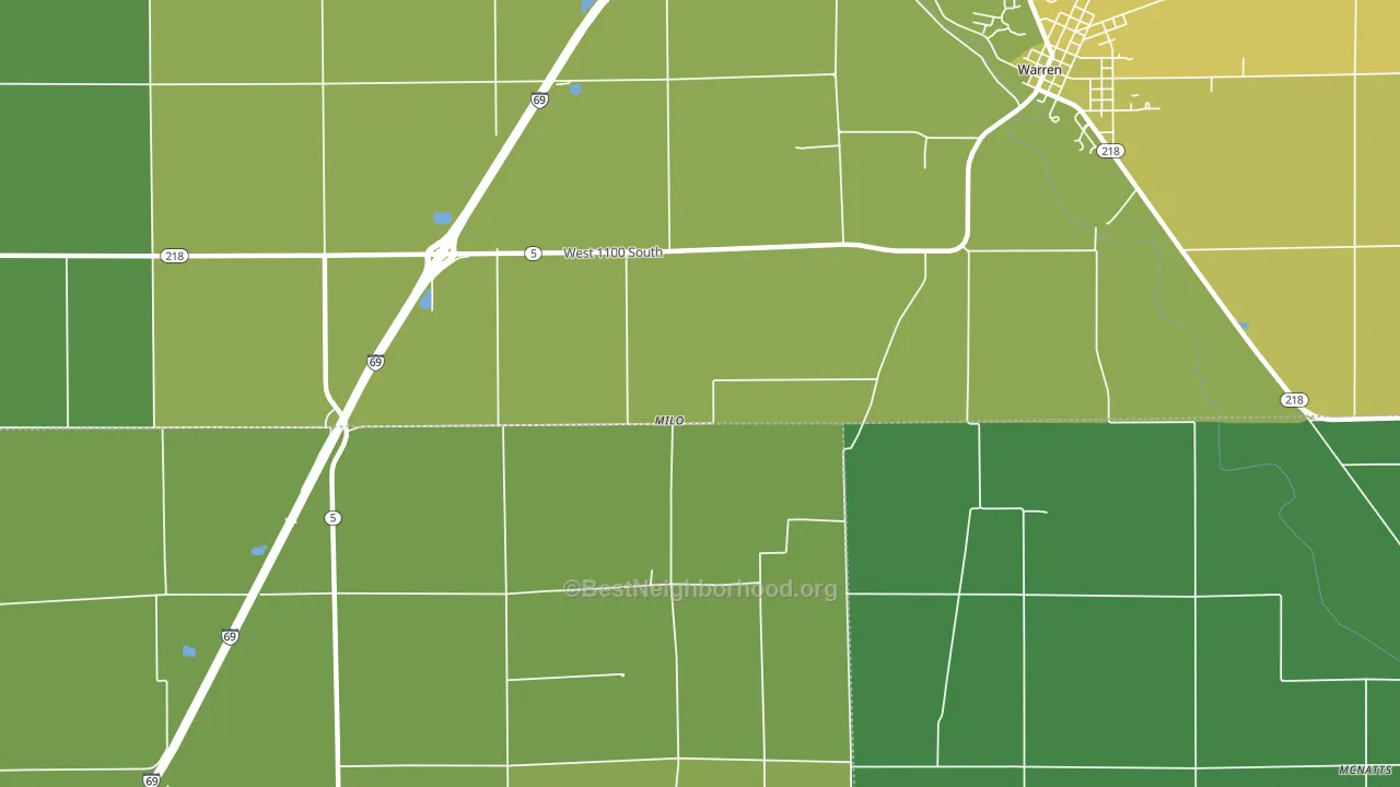 Milo, IN block-group voter-turnout map