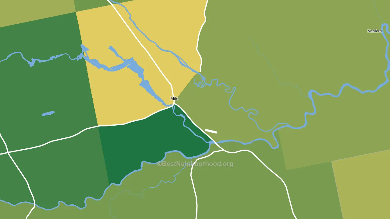 Milo, ME block-group voter-turnout map