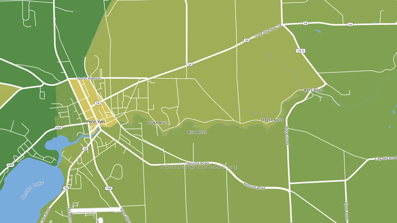 Milo Mills, NY block-group voter-turnout map