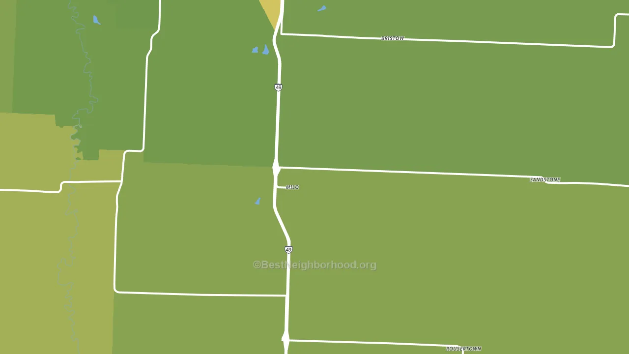 Milo, MO block-group voter-turnout map