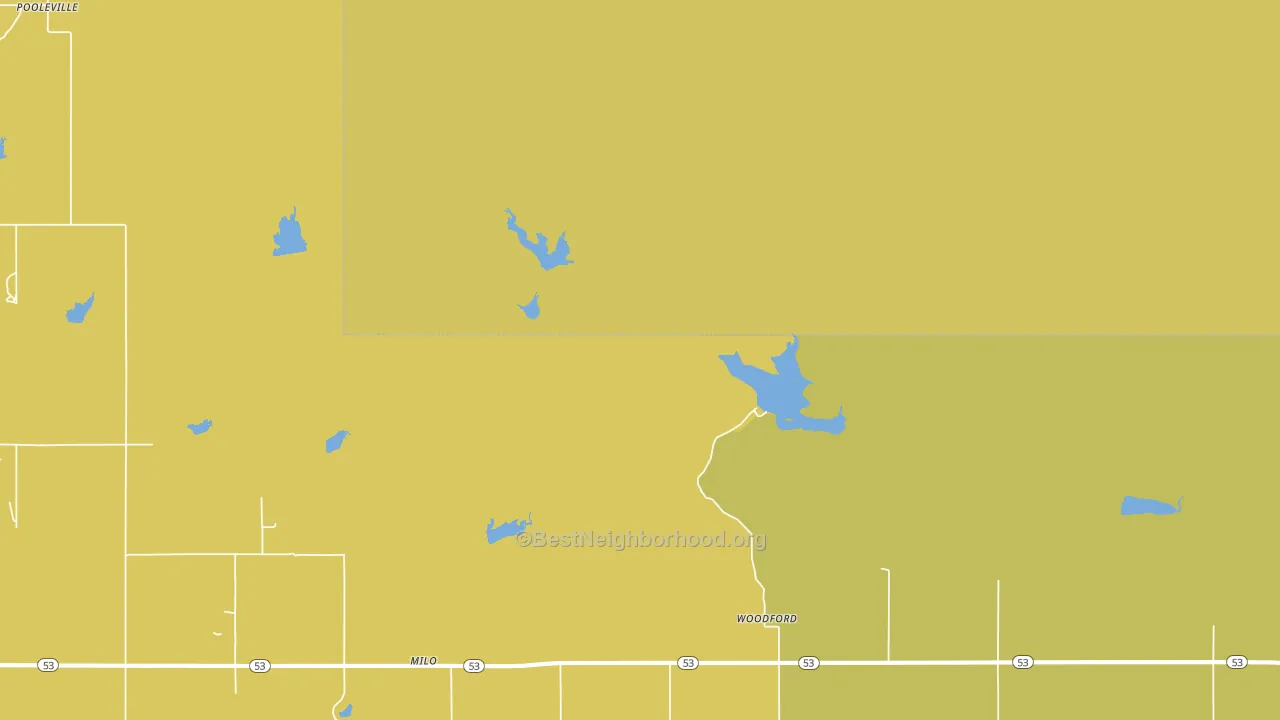 Milo, OK block-group voter-turnout map