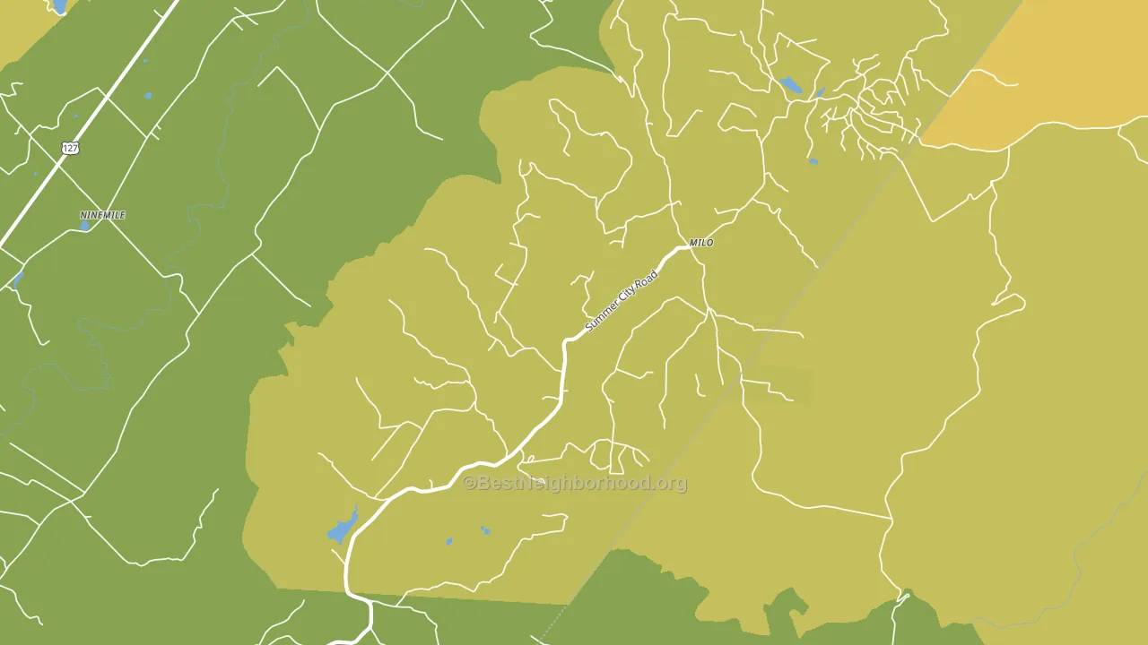 Milo, TN block-group voter-turnout map