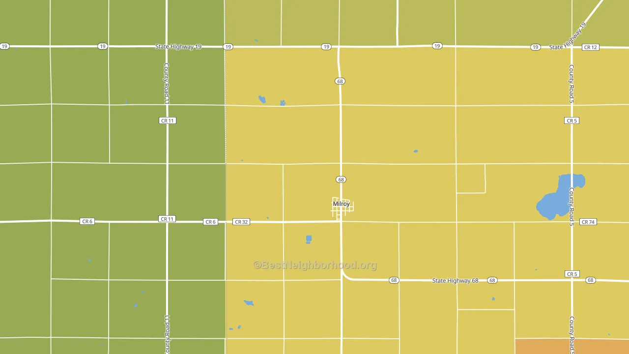 Milroy, MN block-group voter-turnout map