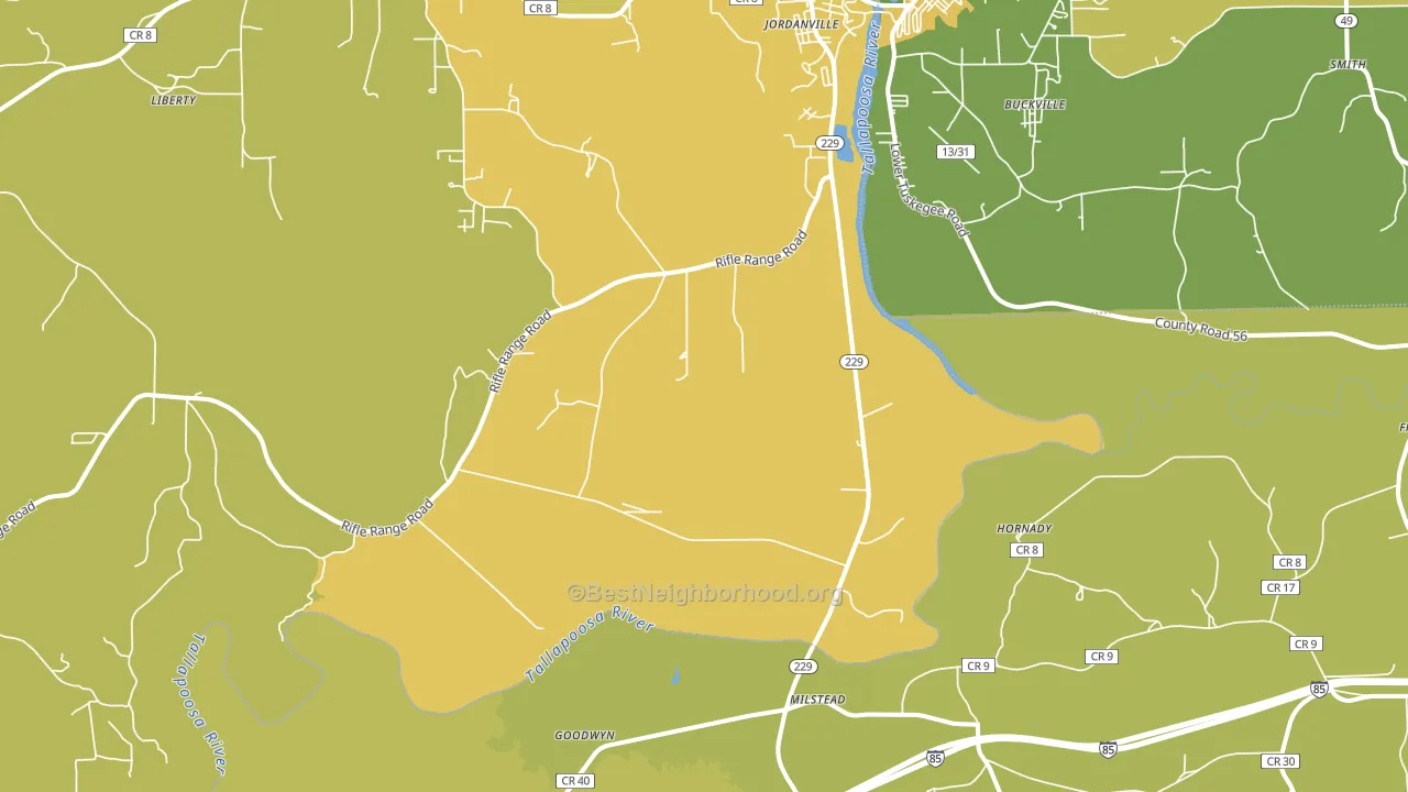 Milstead, AL block-group voter-turnout map
