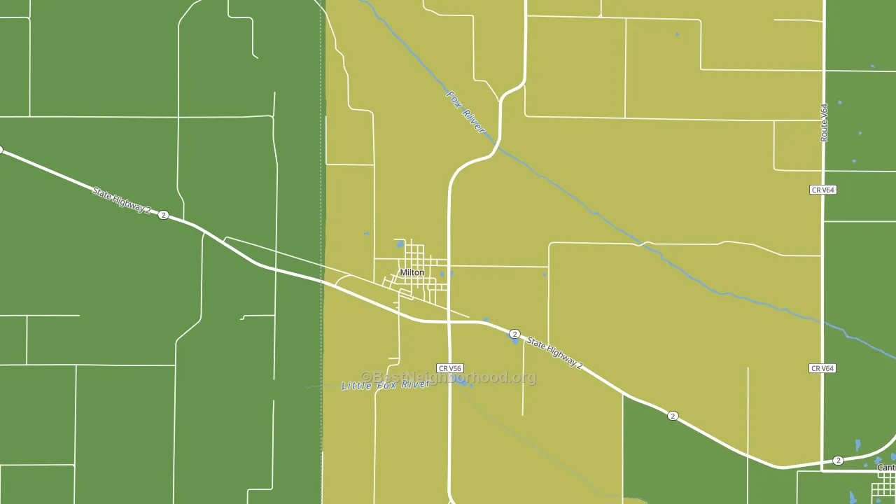 Milton, IA block-group voter-turnout map