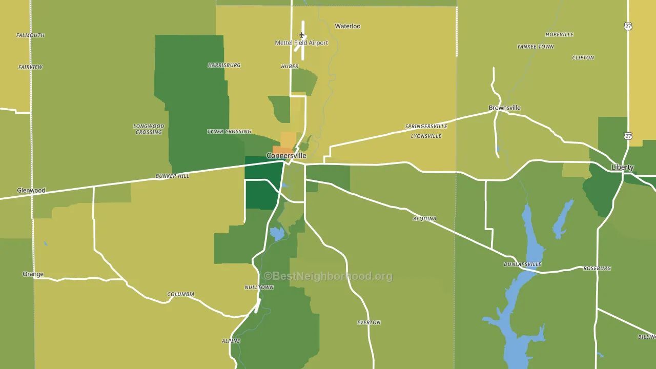 Milton, IN block-group voter-turnout map