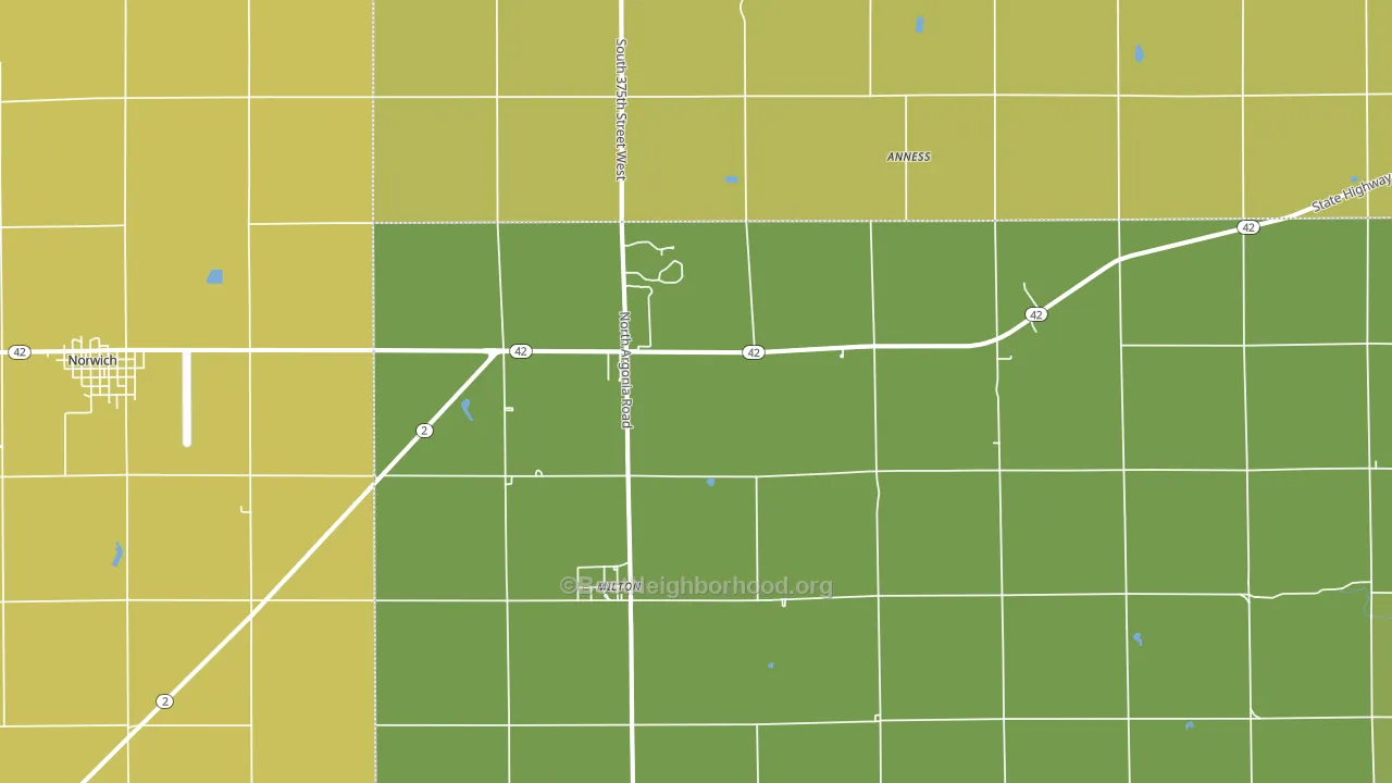 Milton, KS block-group voter-turnout map