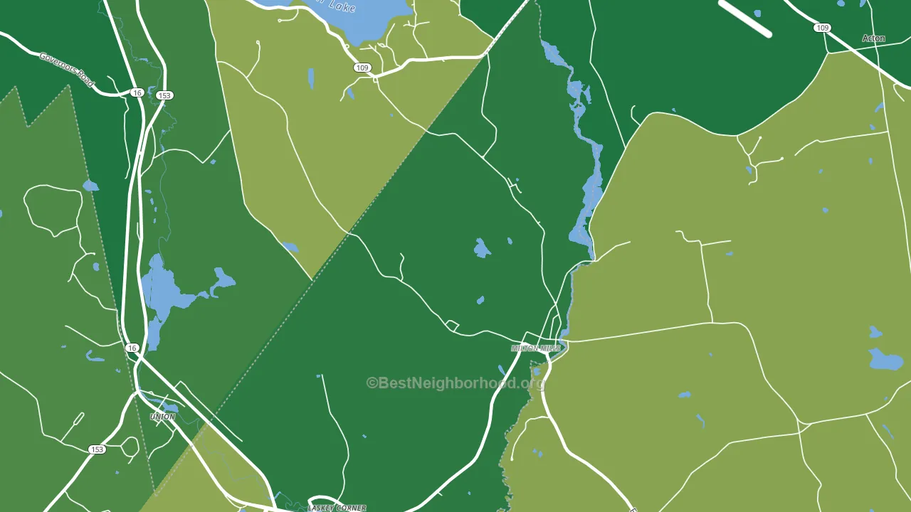 Milton Mills, NH block-group voter-turnout map