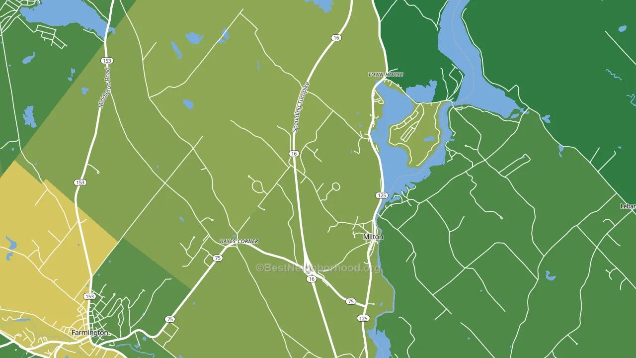 Milton, NH block-group voter-turnout map