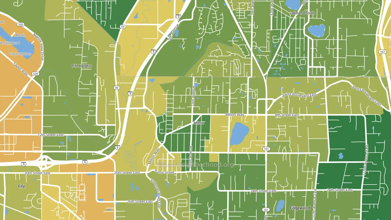 Milton, WA block-group voter-turnout map