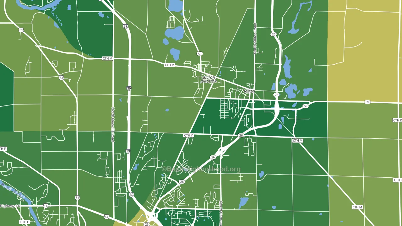 Milton, WI block-group voter-turnout map