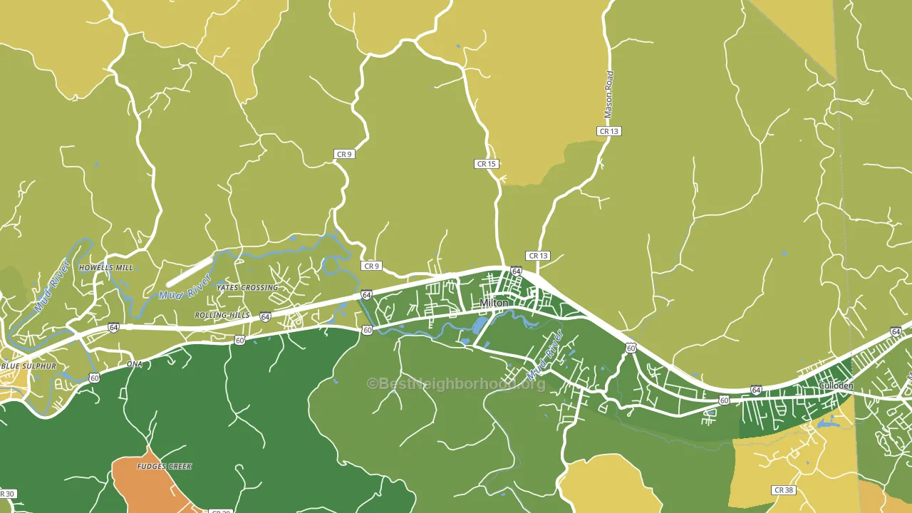 Milton, WV block-group voter-turnout map