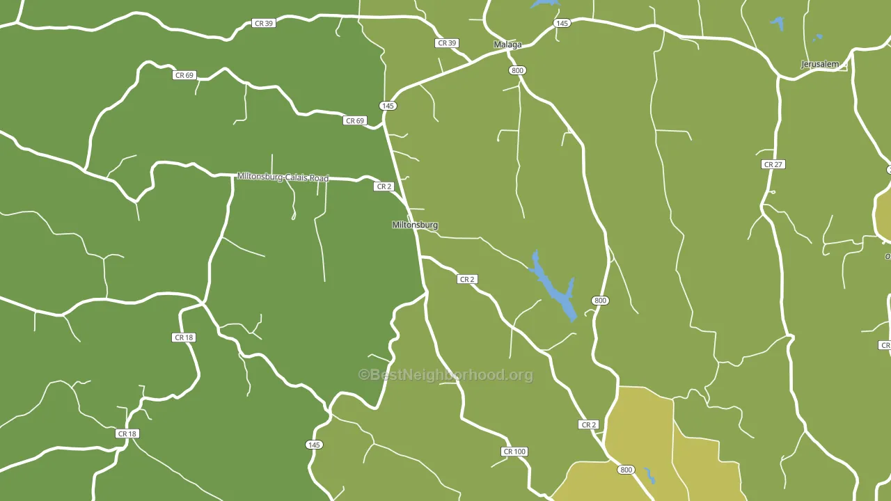 Miltonsburg, OH block-group voter-turnout map