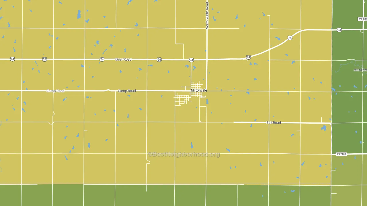 Miltonvale, KS block-group voter-turnout map