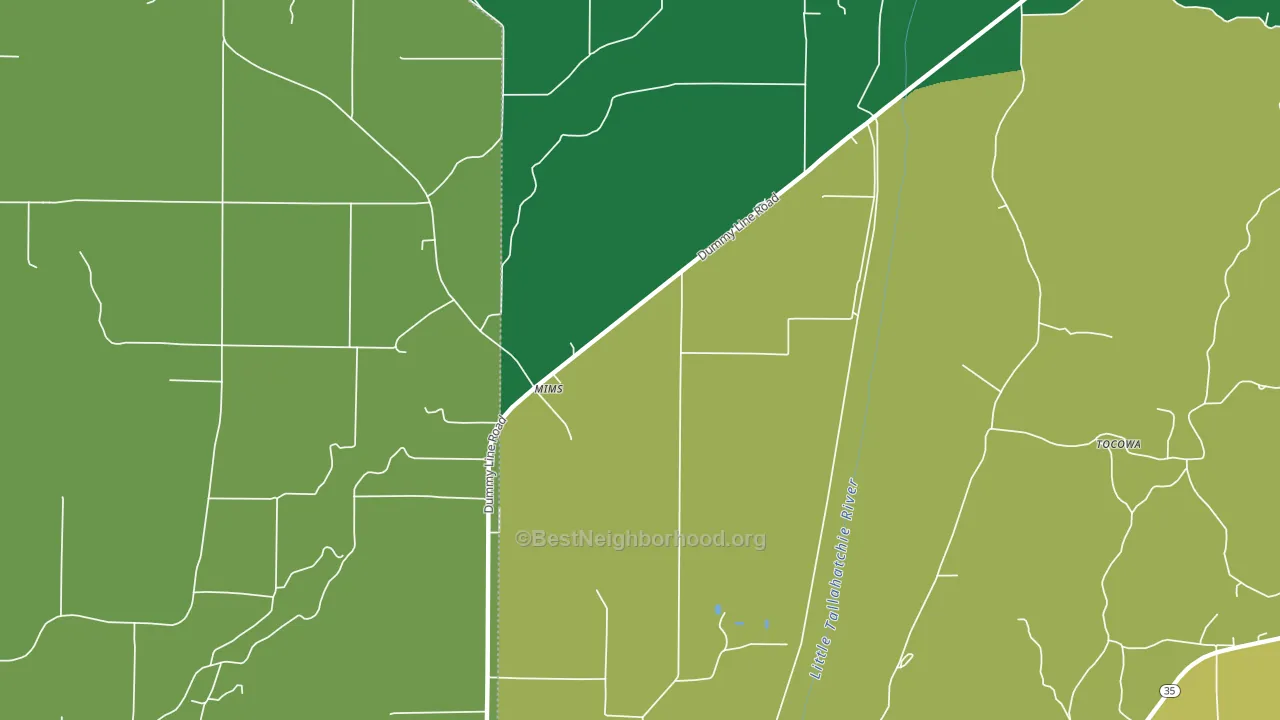 Mimms, MS block-group voter-turnout map