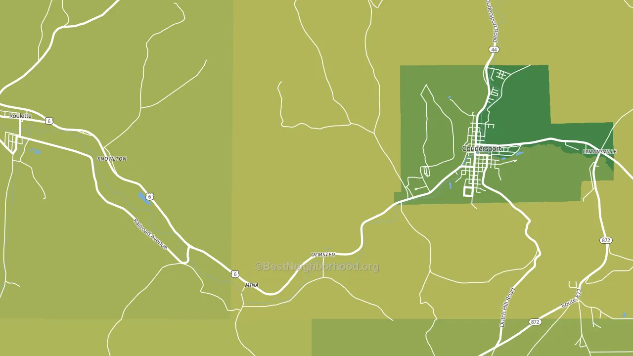 Mina, PA block-group voter-turnout map