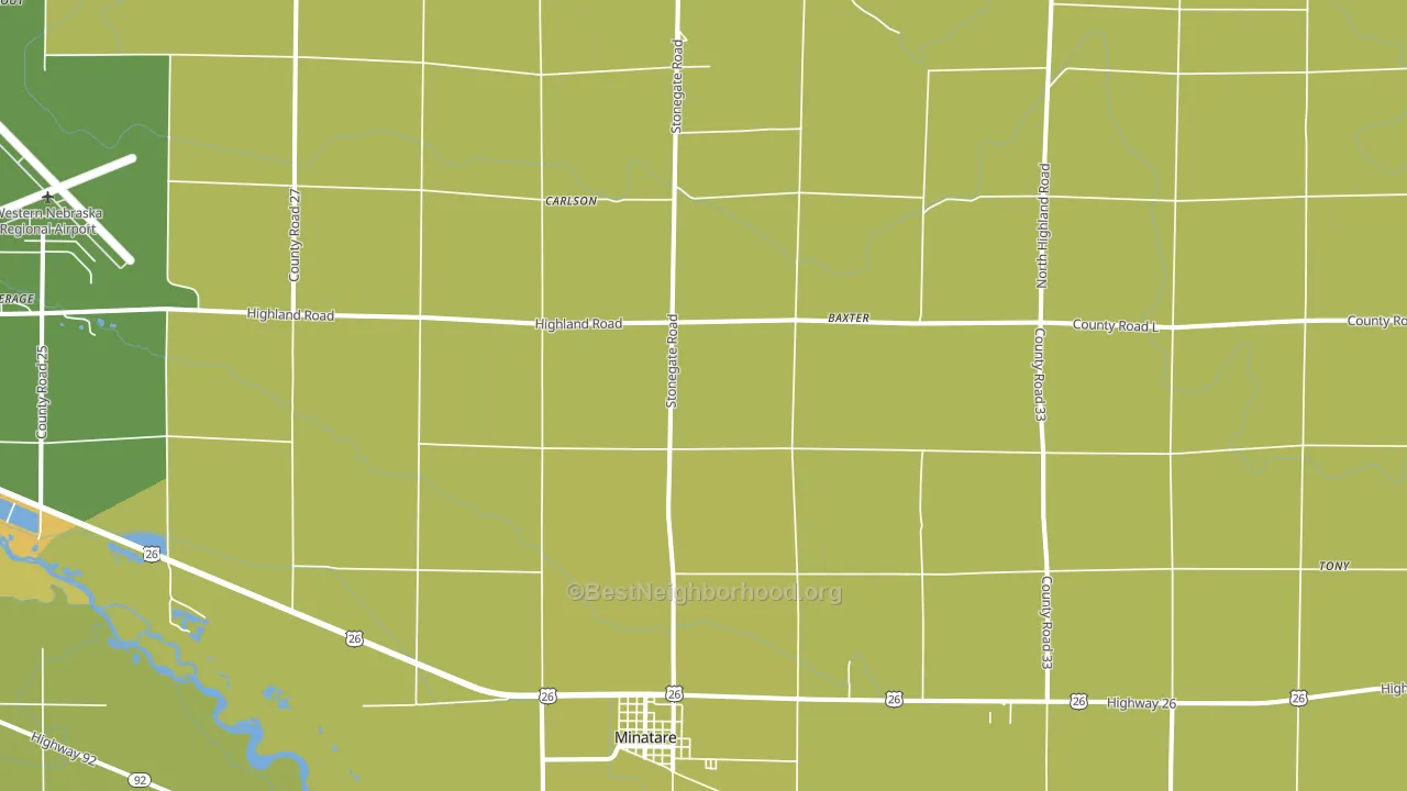 Minatare, NE block-group voter-turnout map