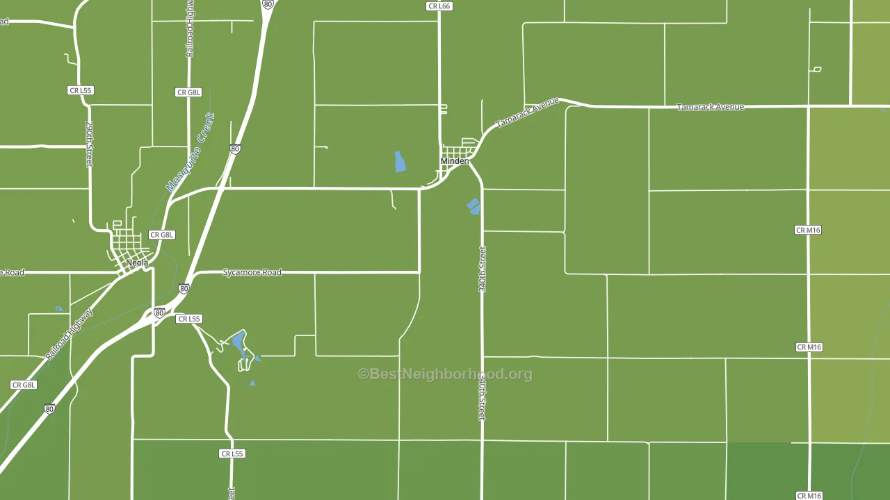 Minden, IA block-group voter-turnout map