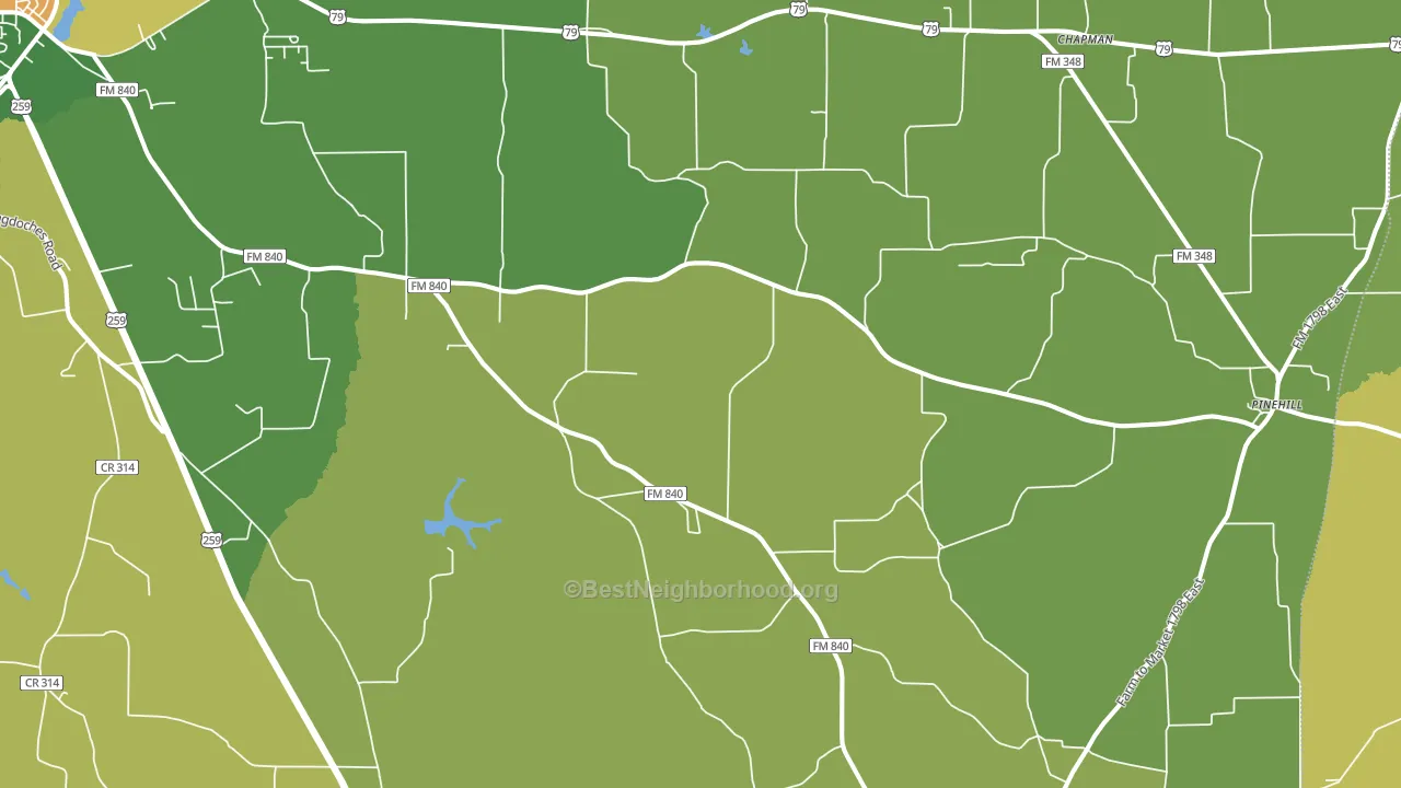 Minden, TX block-group voter-turnout map