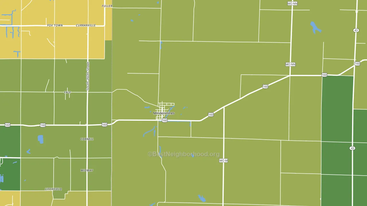 Mindenmines, MO block-group voter-turnout map
