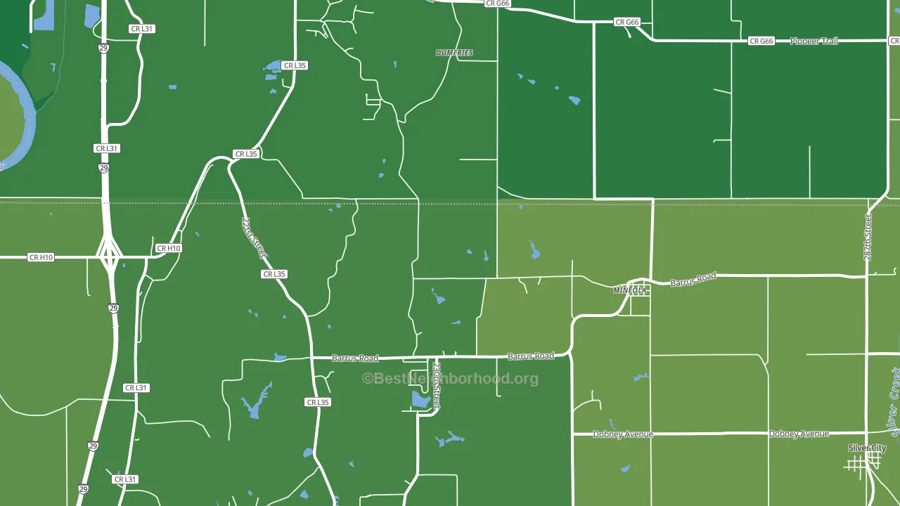 Mineola, IA block-group voter-turnout map
