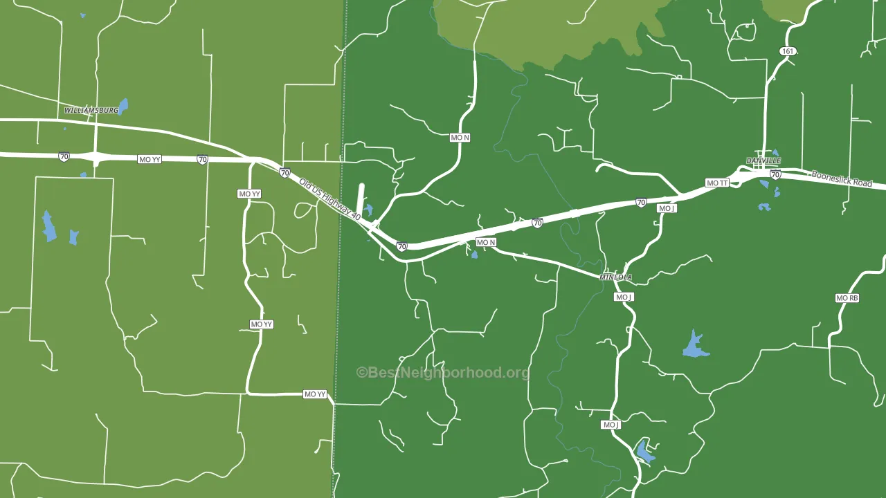 Mineola, MO block-group voter-turnout map