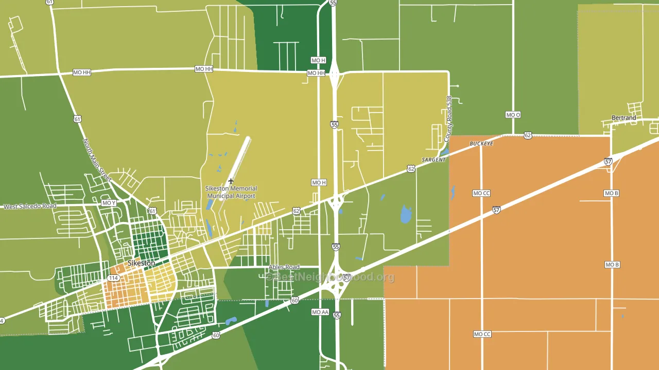 Miner, MO block-group voter-turnout map