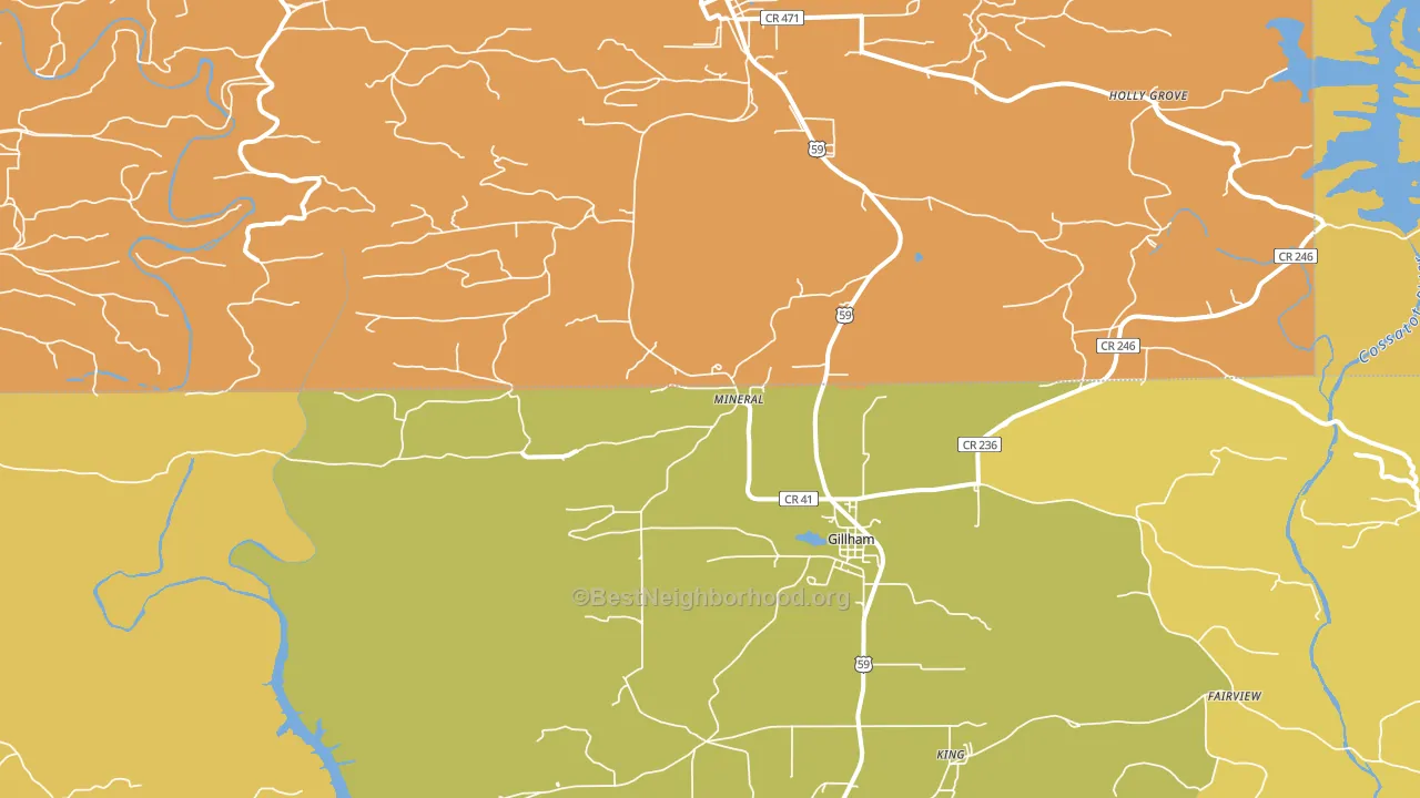 Mineral, AR block-group voter-turnout map