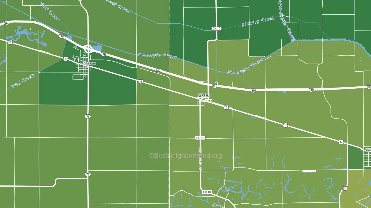 Mineral, IL block-group voter-turnout map