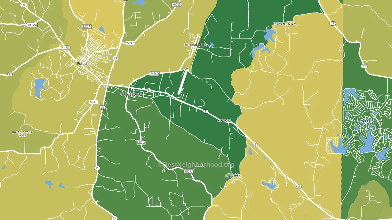 Mineral Point, MO block-group voter-turnout map
