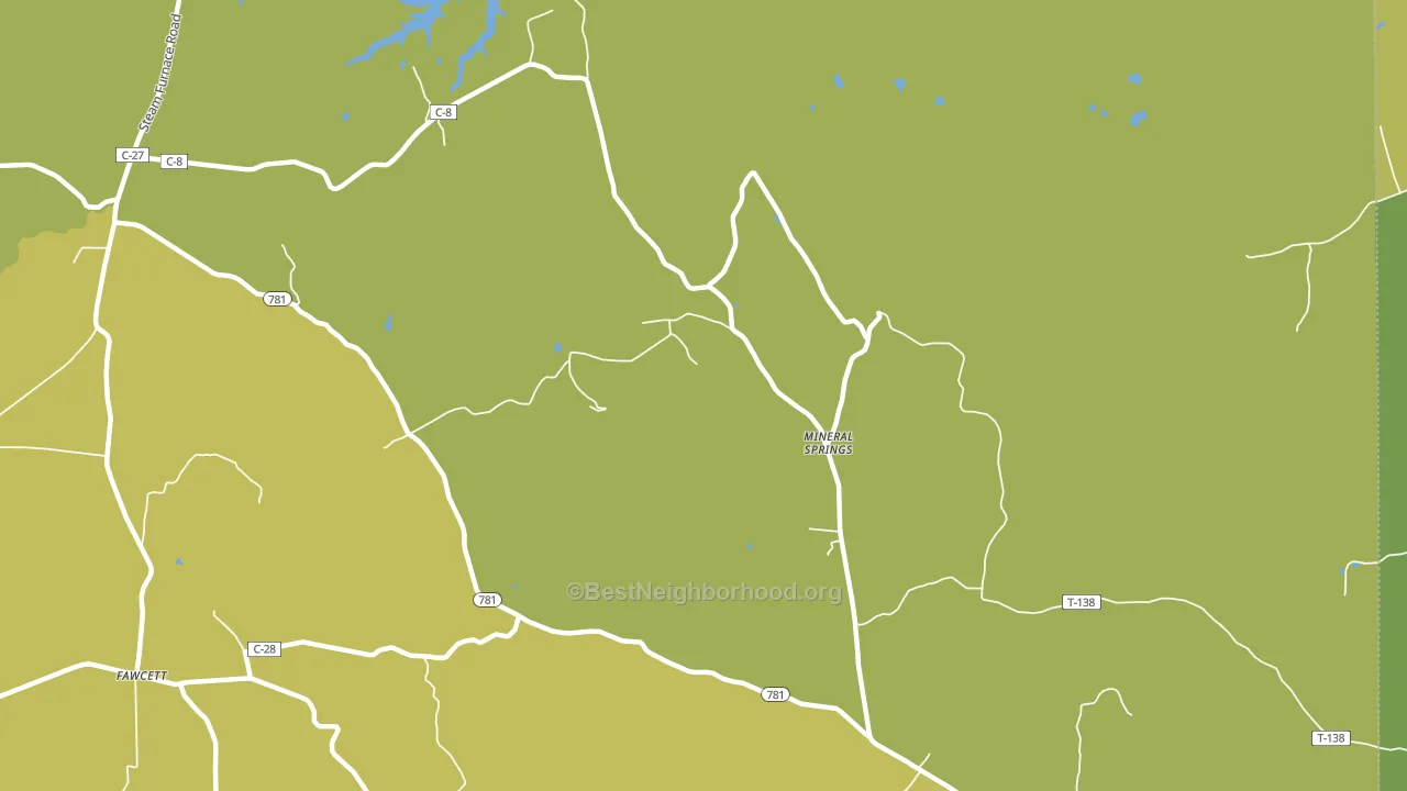 Mineral Springs, OH block-group voter-turnout map