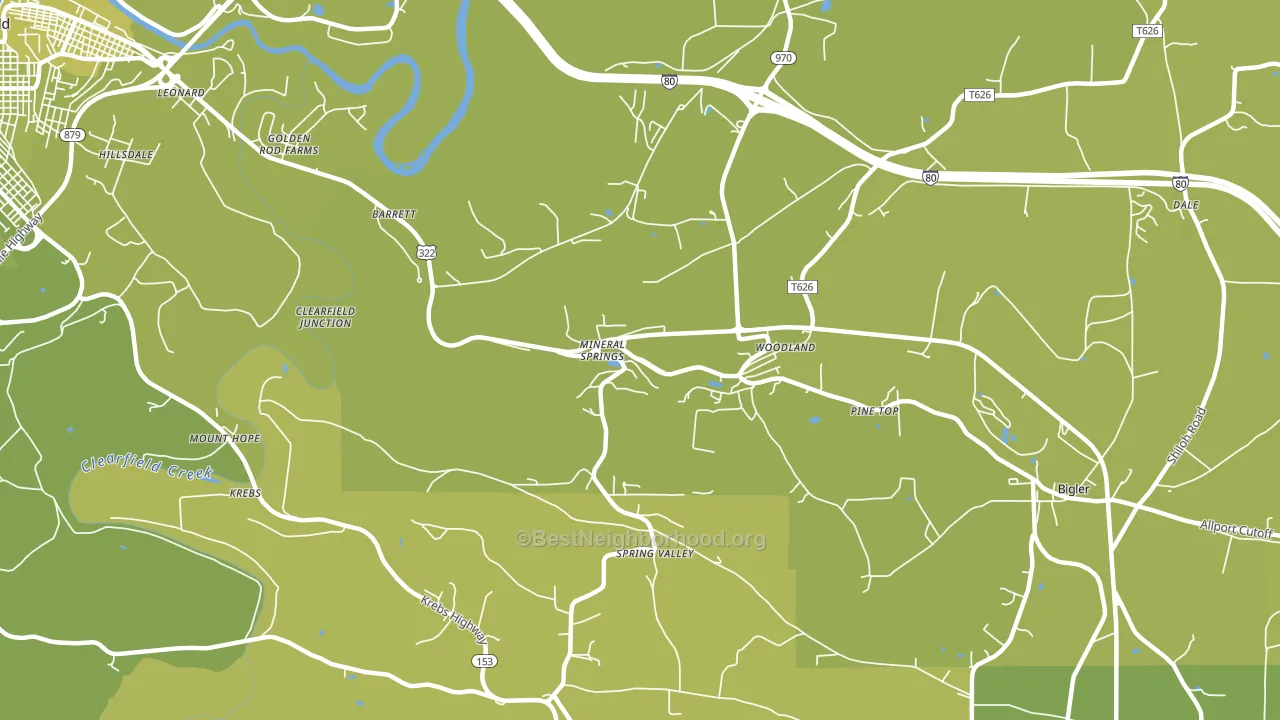 Mineral Springs, PA block-group voter-turnout map