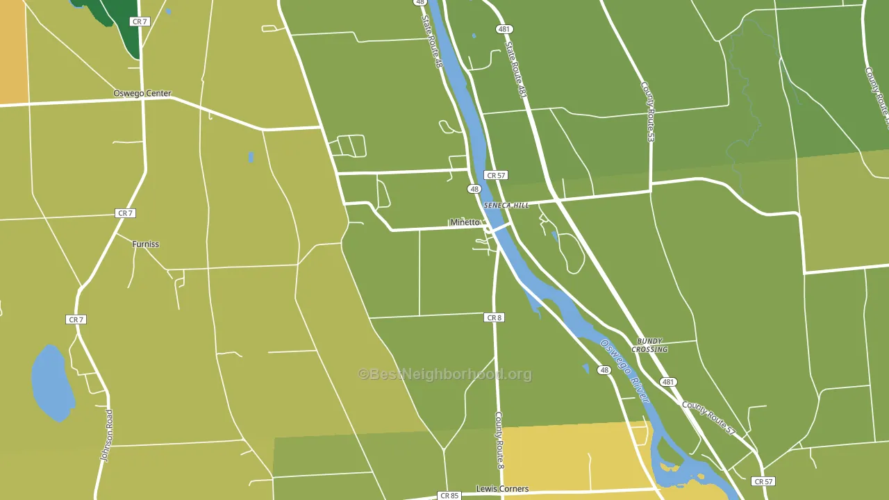 Minetto, NY block-group voter-turnout map