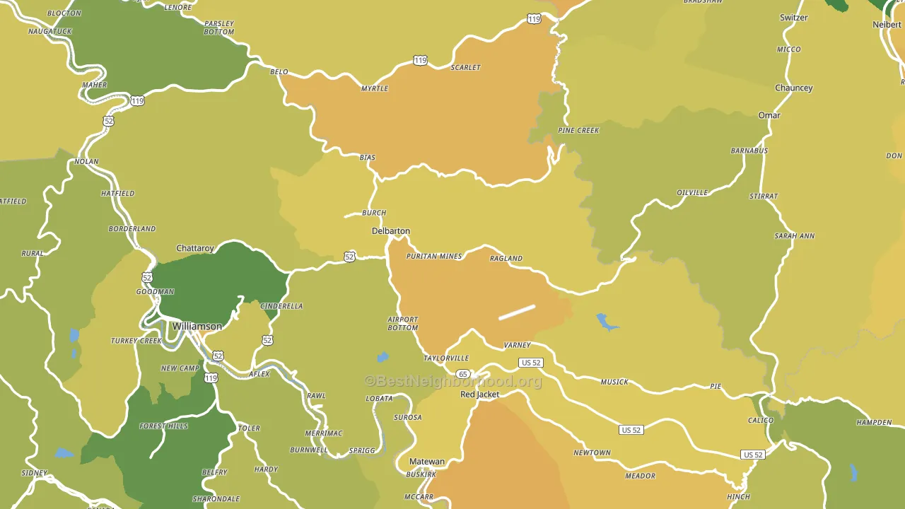 Mingo County, WV block-group voter-turnout map
