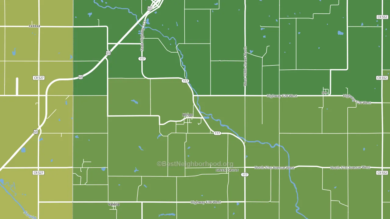 Mingo, IA block-group voter-turnout map