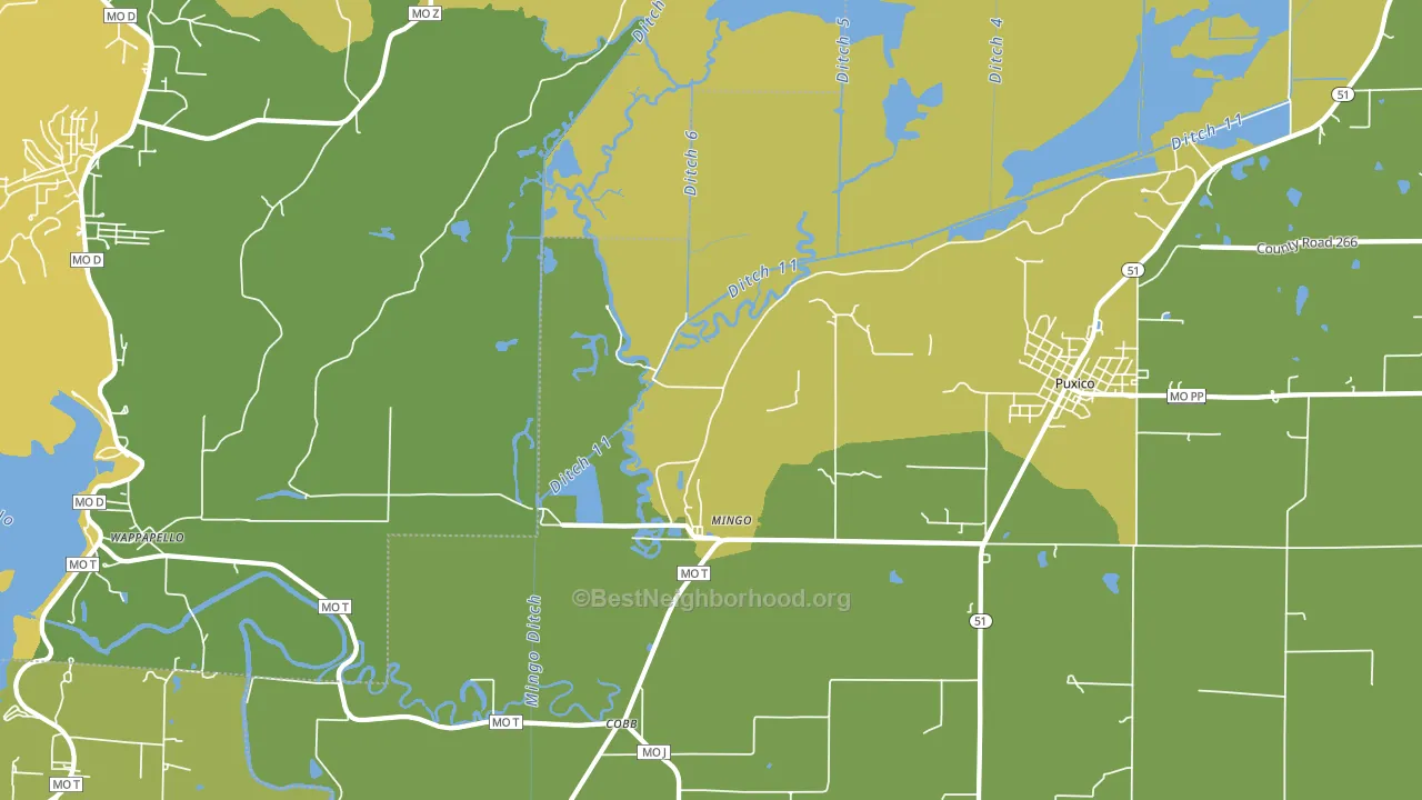 Mingo, MO block-group voter-turnout map