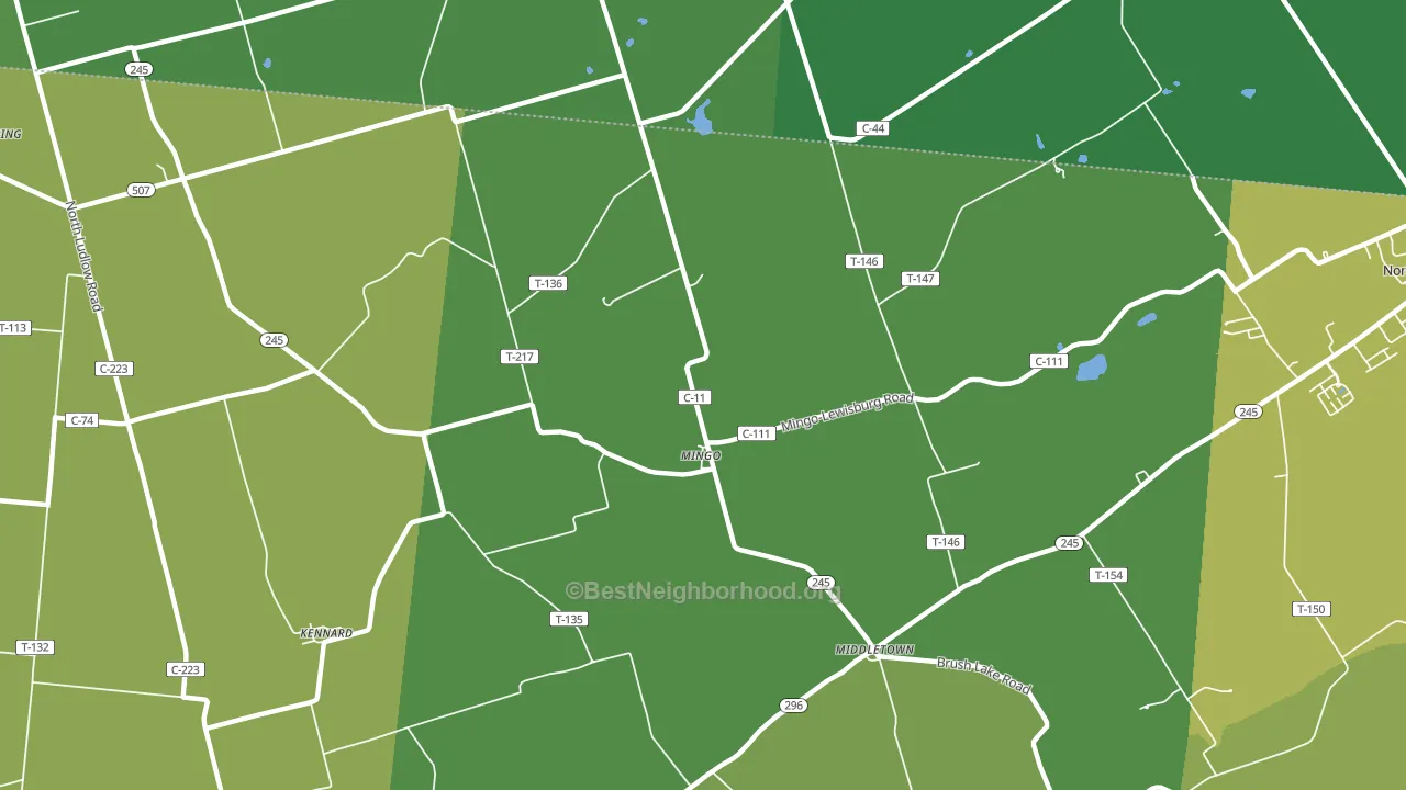 Mingo, OH block-group voter-turnout map