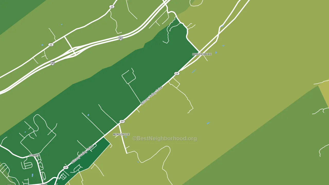 Mingoville, PA block-group voter-turnout map
