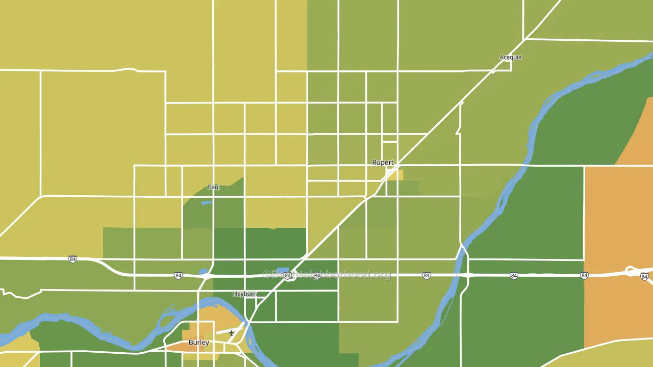Minidoka County, ID block-group voter-turnout map