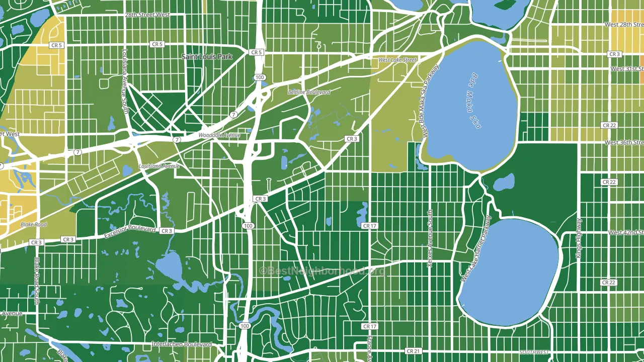 Minikahda Vista, St. Louis Park, MN block-group voter-turnout map