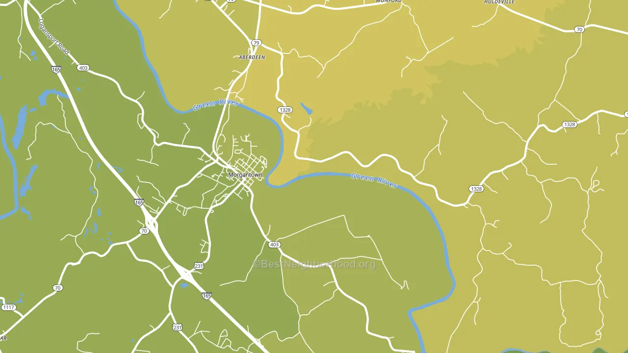 Mining City, KY block-group voter-turnout map