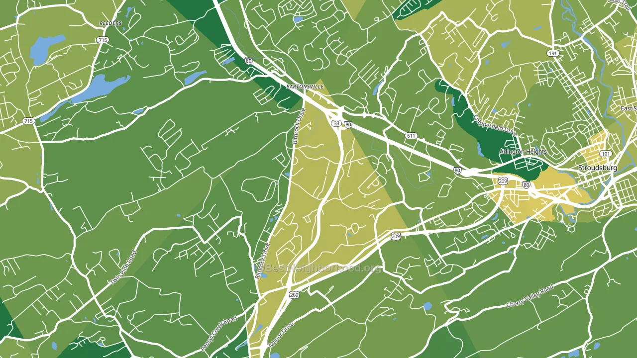 Minisink Hills, PA block-group voter-turnout map