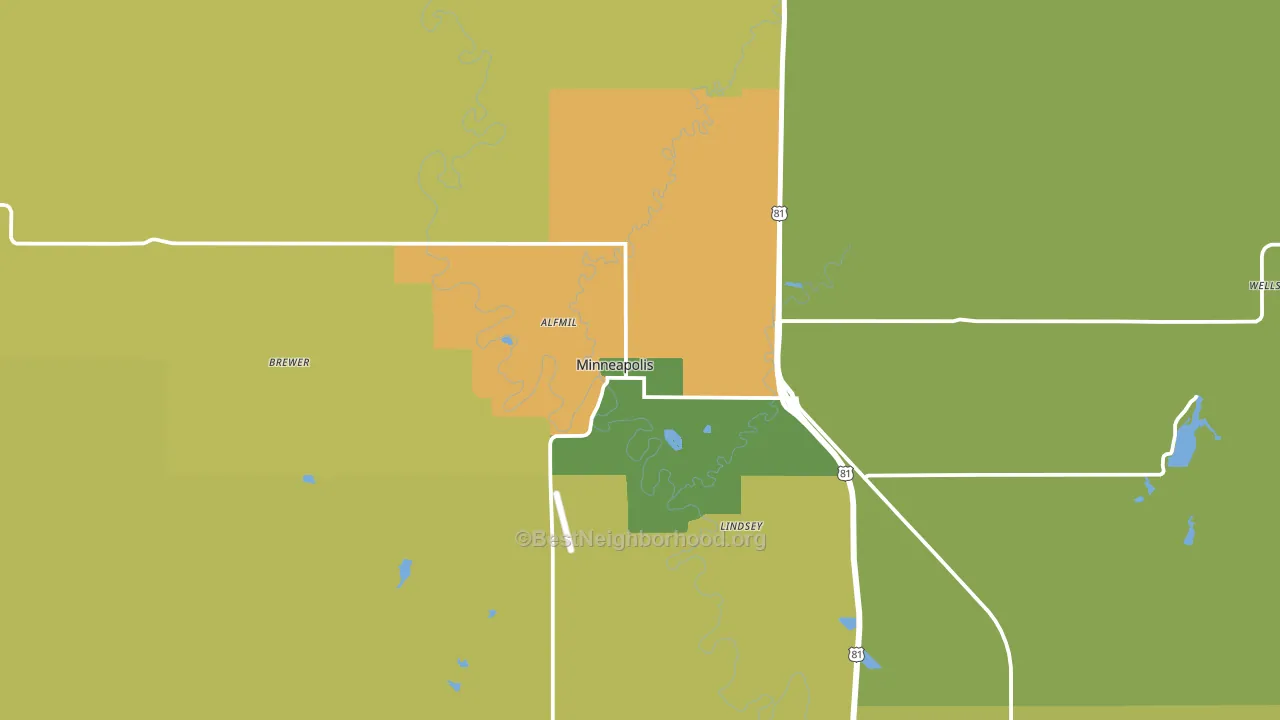 Minneapolis, KS block-group voter-turnout map