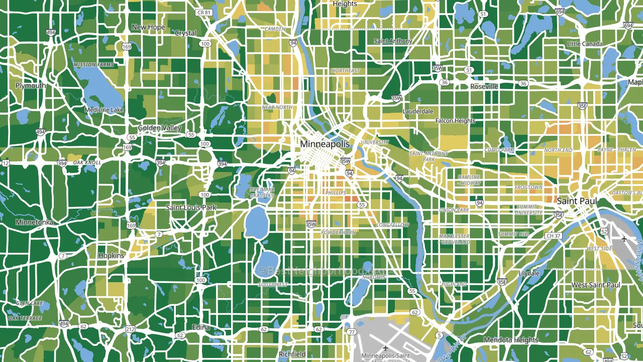 Minneapolis, MN block-group voter-turnout map