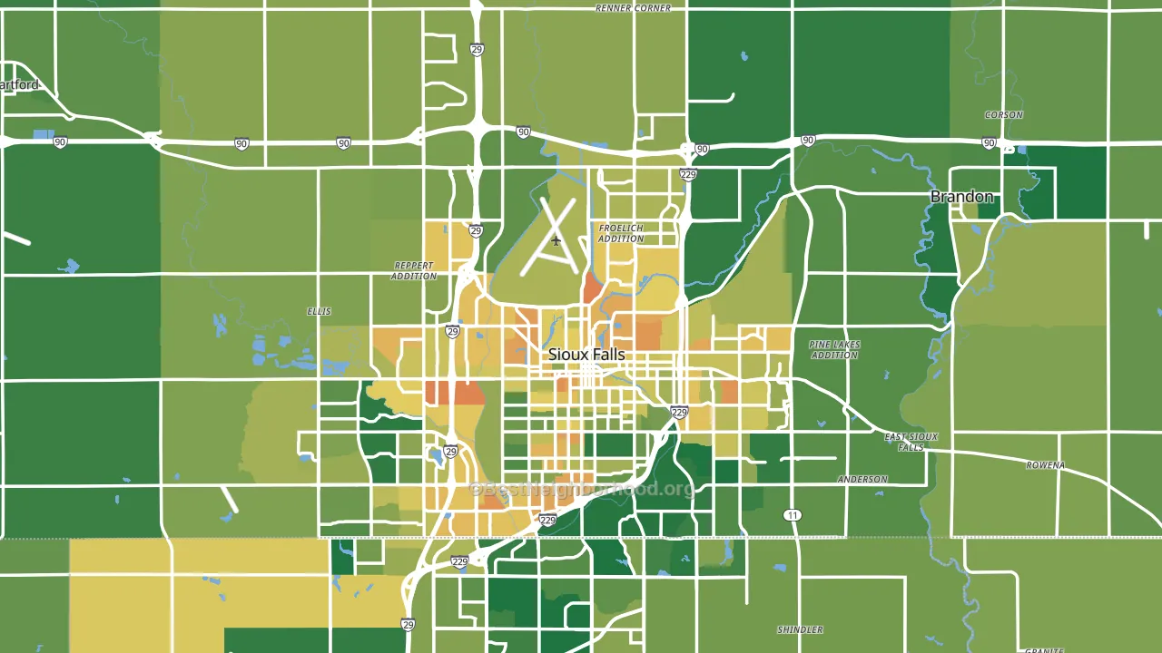Minnehaha County, SD block-group voter-turnout map