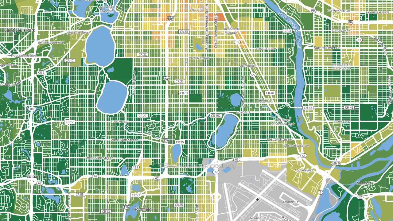 Minnehaha, Minneapolis, MN block-group voter-turnout map