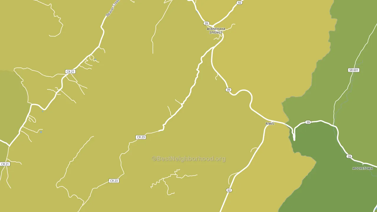 Minnehaha Springs, WV block-group voter-turnout map